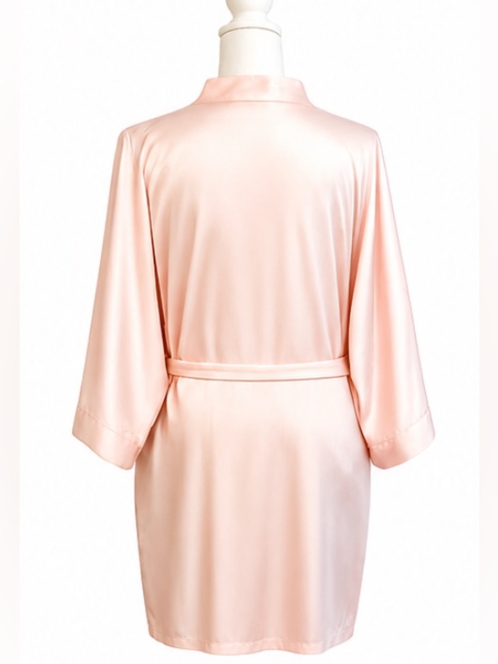 AW Bridal Robe Satin Romantic Feminine Bathrobe Pockets Pink Large - Picture 4 of 6